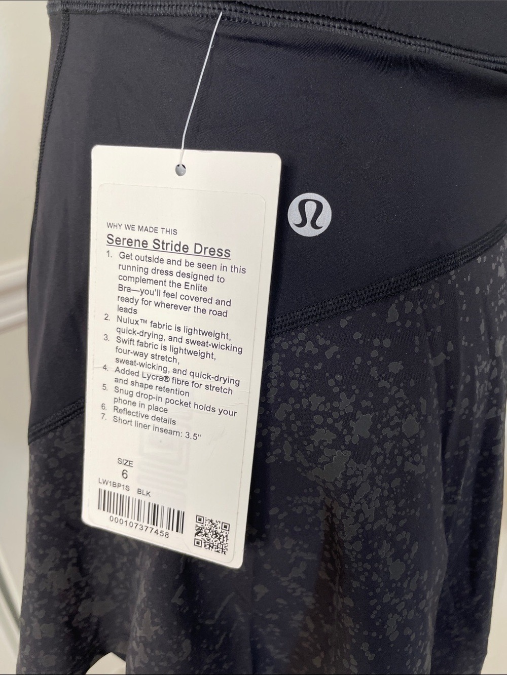 NWT Lululemon Serene Stride Dress Black 6 - Picture 7 of 12